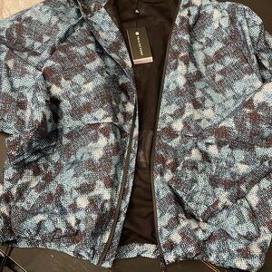Hooded Rain Jacket TRAJ3CTORY fuel your momentum Blue black and white